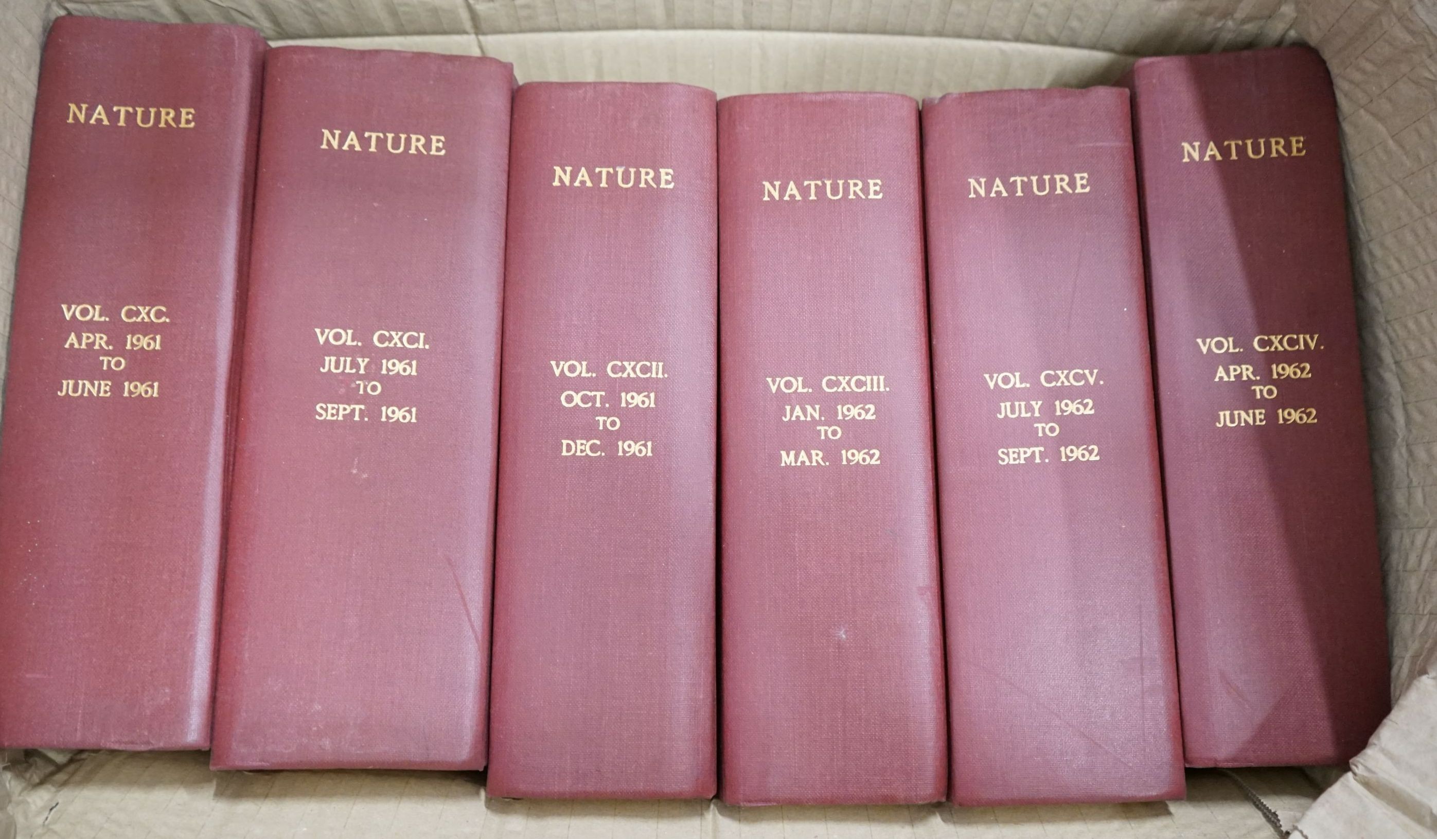 Nature, A Weekly Journal Of Science, 1948 to 1977 in 100 bindings